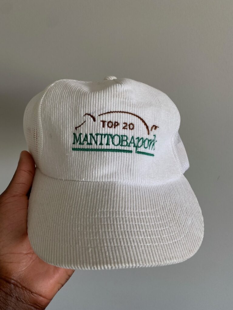Manitoba Pork thrifted baseball cap1