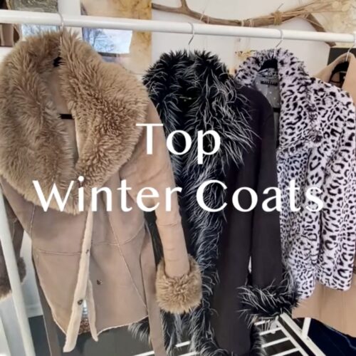 Top thrifted winter coats on rack