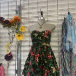 black floral summer dress as clothing outfit thriftspiration
