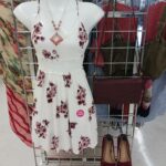 white floral summer dress as clothing outfit thriftspiration