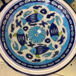 decorative summer plate with blue fish