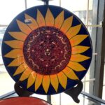 decorative sunflower plate for outdoor patio summer