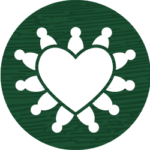 Icon of heart shape with people around the outer edge