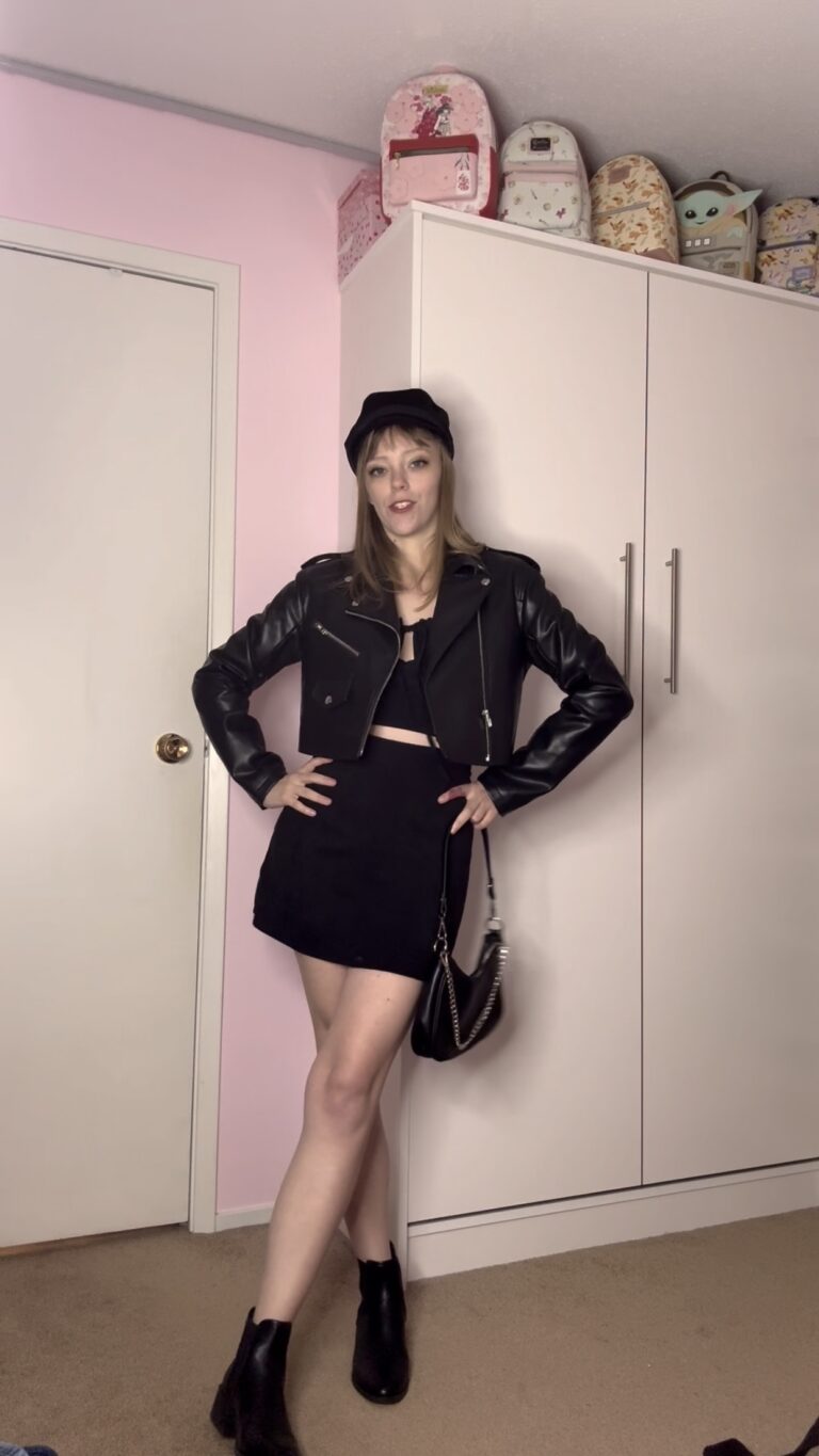 Biker chic thrifted outfit