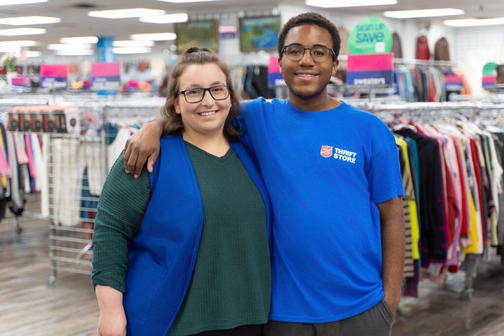 Salvation Army Thrift Store employees smiling and happy with their careers