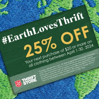 Earth Month donor coupon with 25% off savings